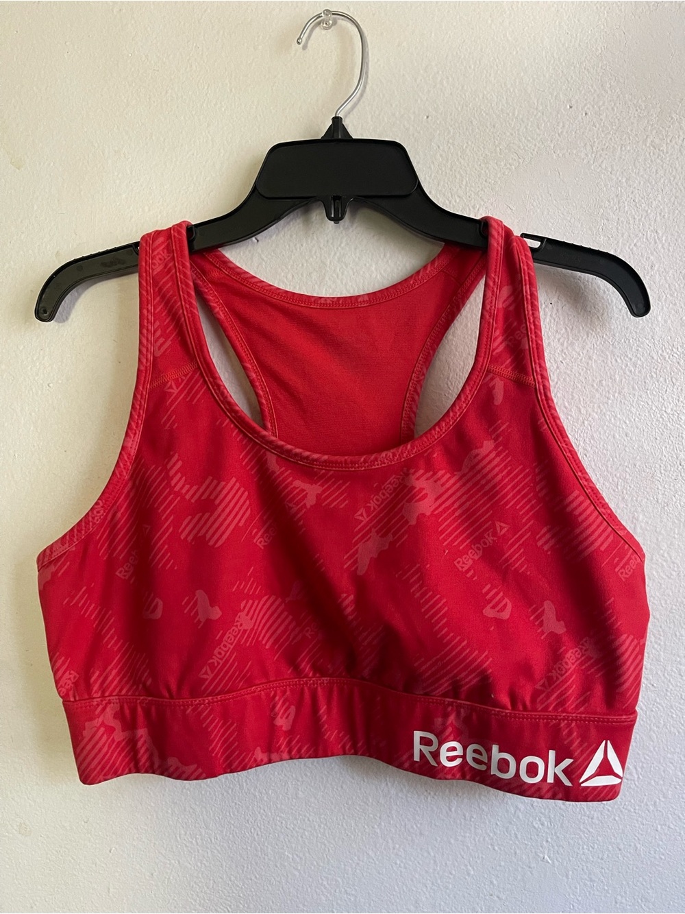 Reebok Red Racerback Sports Bra with Logo Band